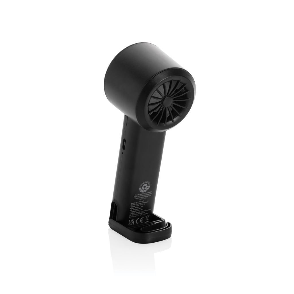 Twist RCS recycled plastic re-chargeable portable fan