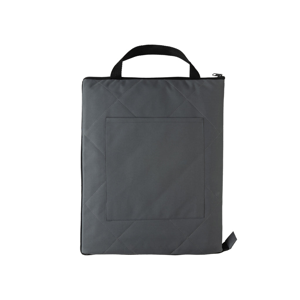 Impact Aware™ RPET foldable quilted picnic blanket - anthracite, rPET,rPET
