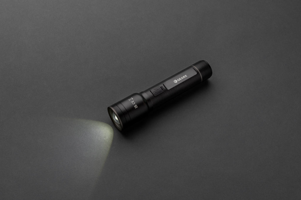 RCS recycled aluminium USB-rechargeable heavy duty torch