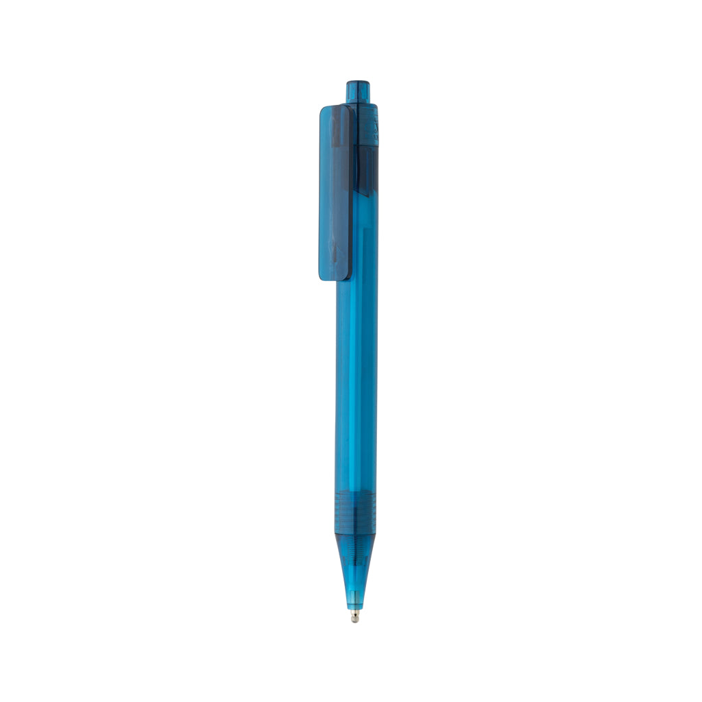 GRS RPET X8 transparent pen - blue, rPET