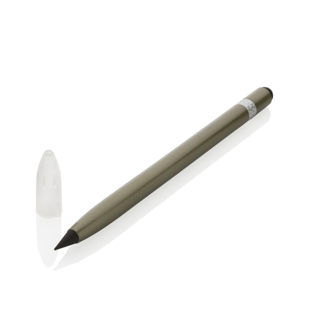 Aluminium inkless pen with eraser