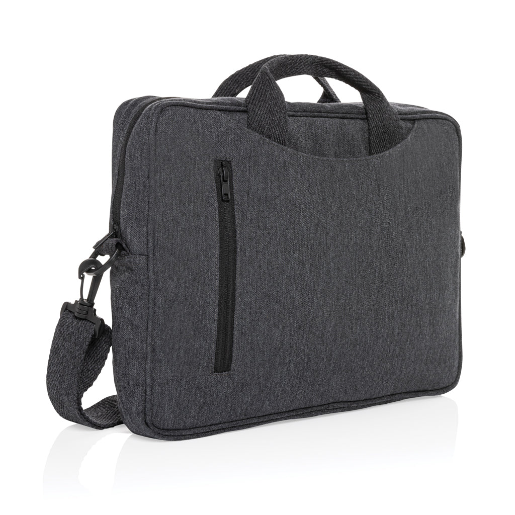 Laluka AWARE™ recycled cotton 15.4 inch laptop bag - anthracite, Recycled cotton