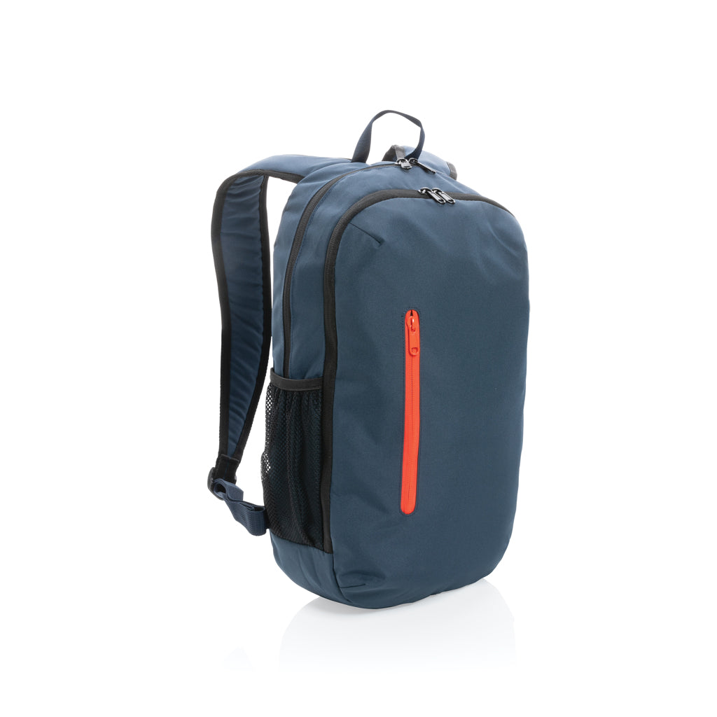 Impact AWARE™ 300D RPET casual backpack - navy, rPET,rPET