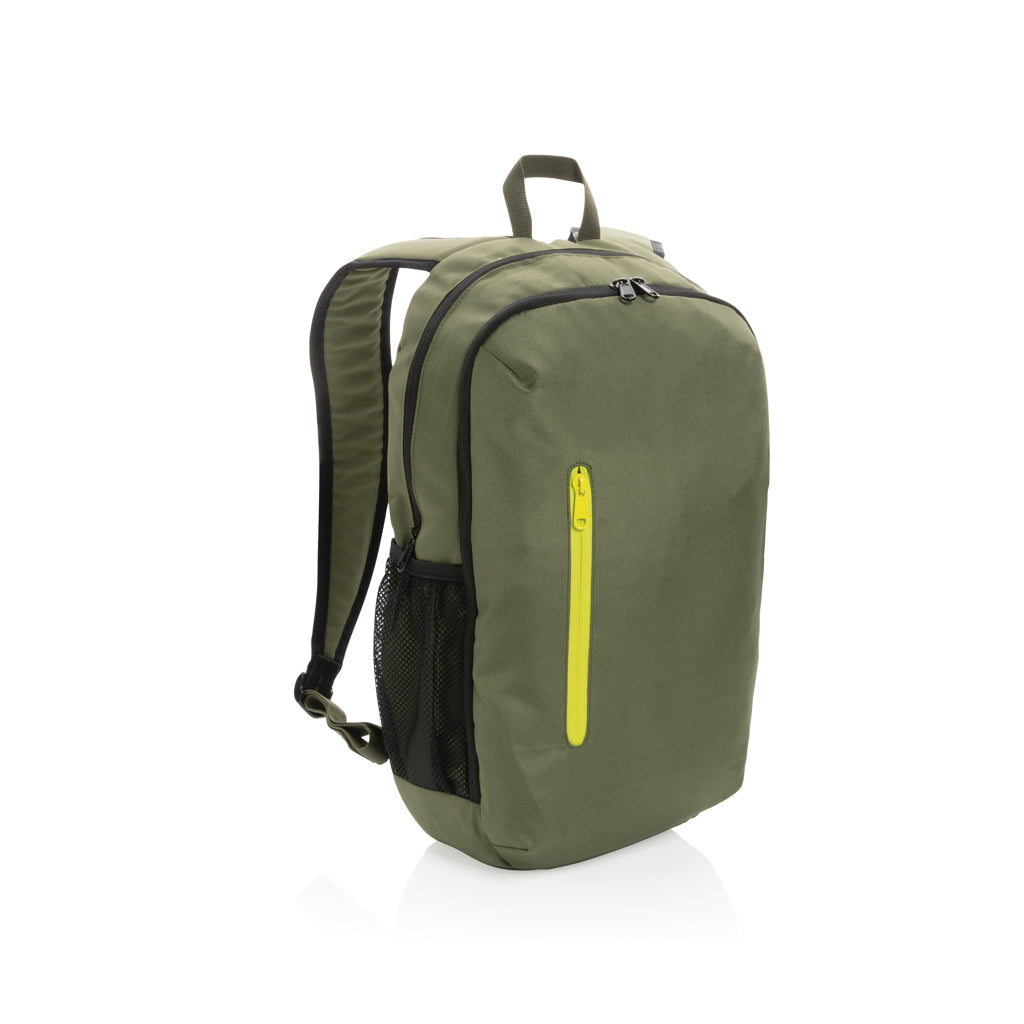 Impact AWARE™ 300D RPET casual backpack - green, rPET,rPET