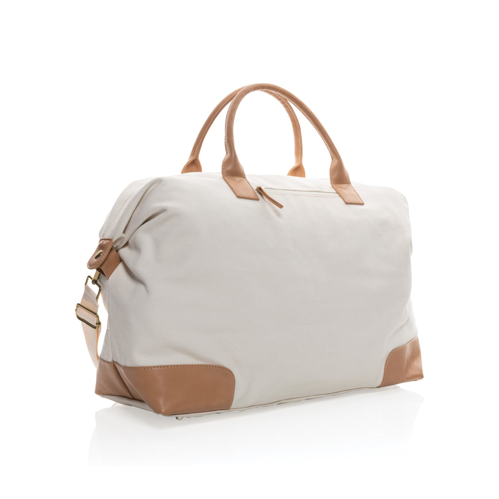 Impact AWARE™ 16 oz. rcanvas large weekend bag - off white, Recycled cotton,Polyurethane