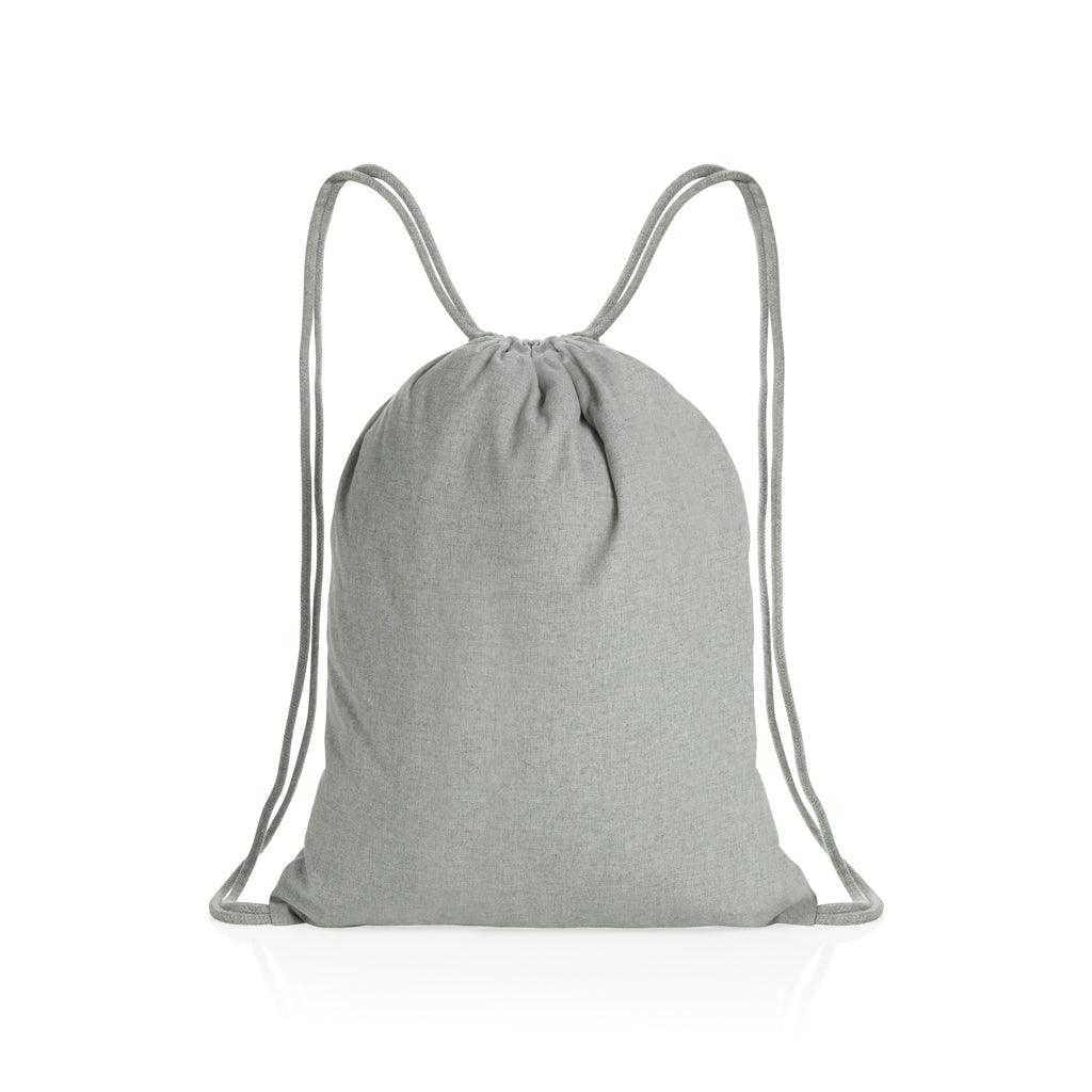 Impact AWARE™ recycled cotton drawstring backpack 145g - grey, Recycled cotton