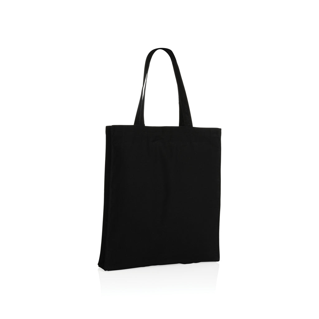 Impact AWARE™ Recycled cotton tote w/bottom 145g - black, Recycled cotton
