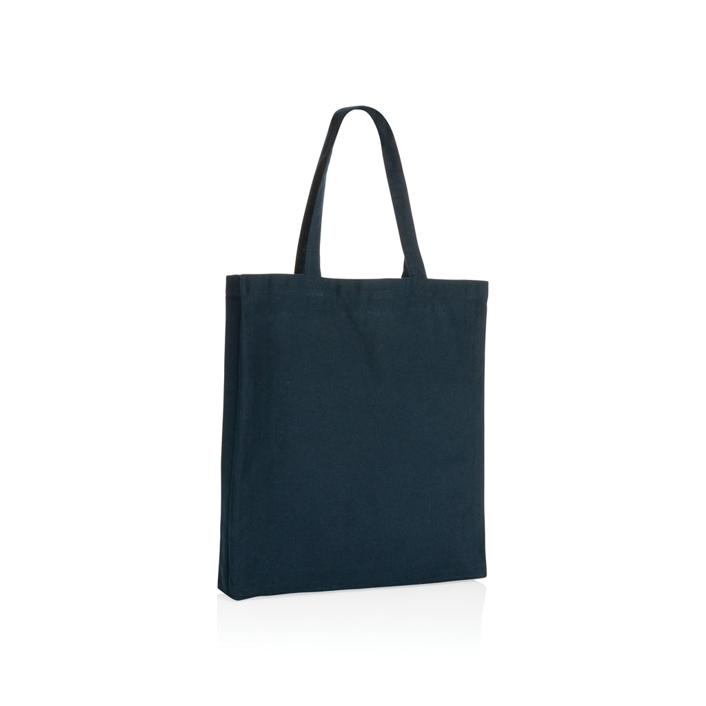 Impact AWARE™ Recycled cotton tote w/bottom 145g - navy, Recycled cotton