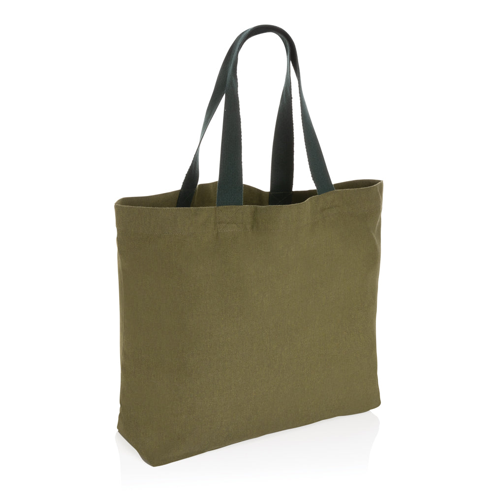 Impact Aware™ 240 gsm rcanvas large tote undyed - green, Recycled Canvas