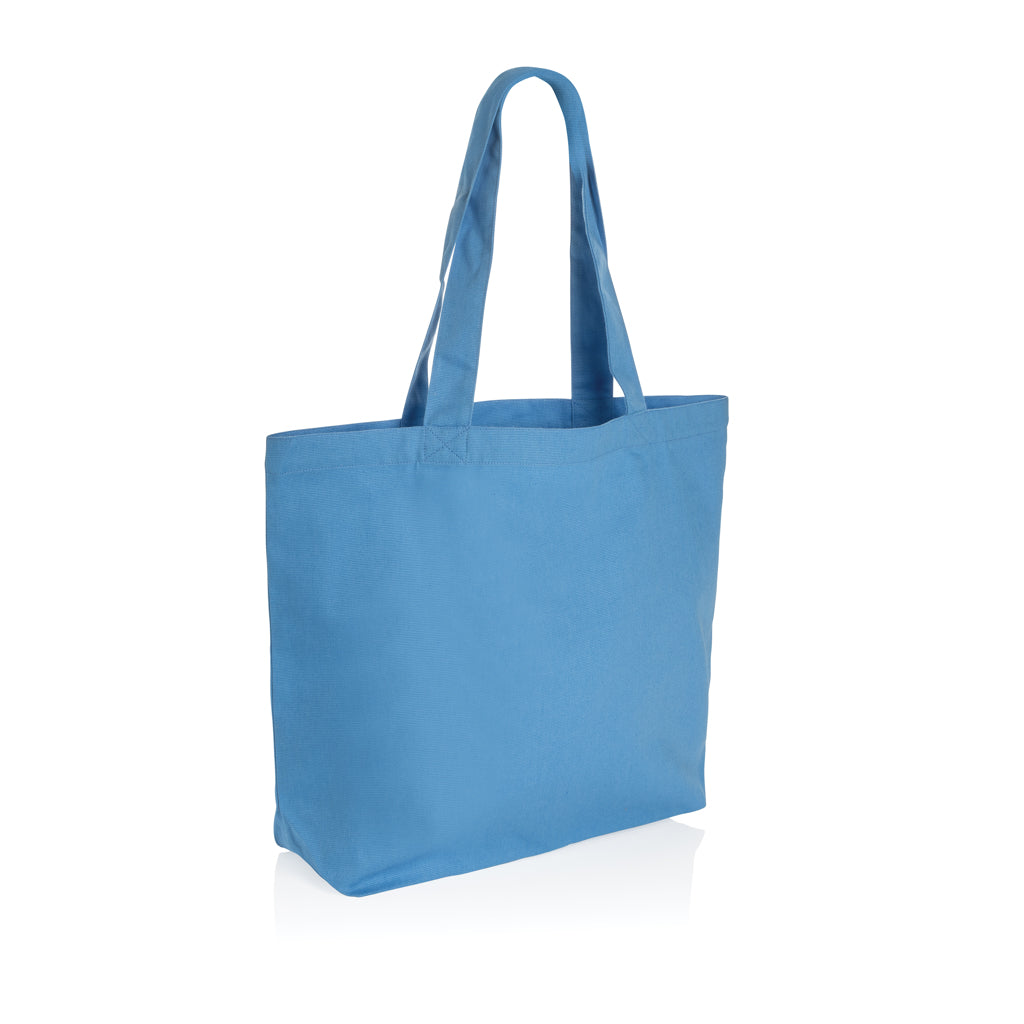 Impact Aware™ 240 gsm rcanvas shopper w/pocket - tranquil blue, Recycled Canvas
