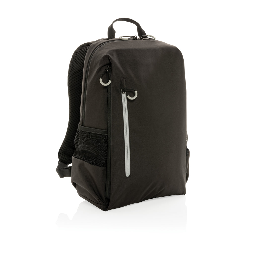 Impact AWARE™ Lima 15.6' RFID laptop backpack - black, rPET,rPET