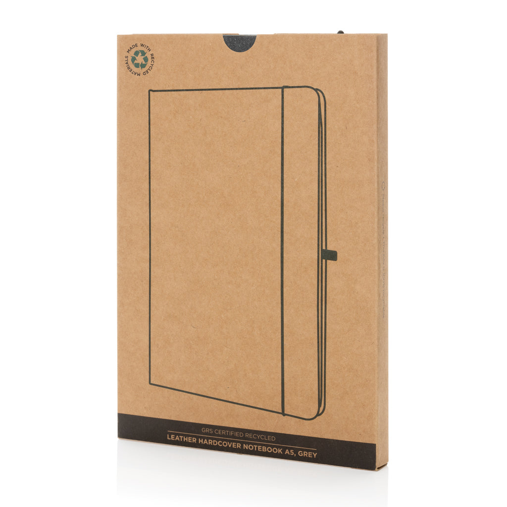 GRS Recycled leather hardcover notebook A5