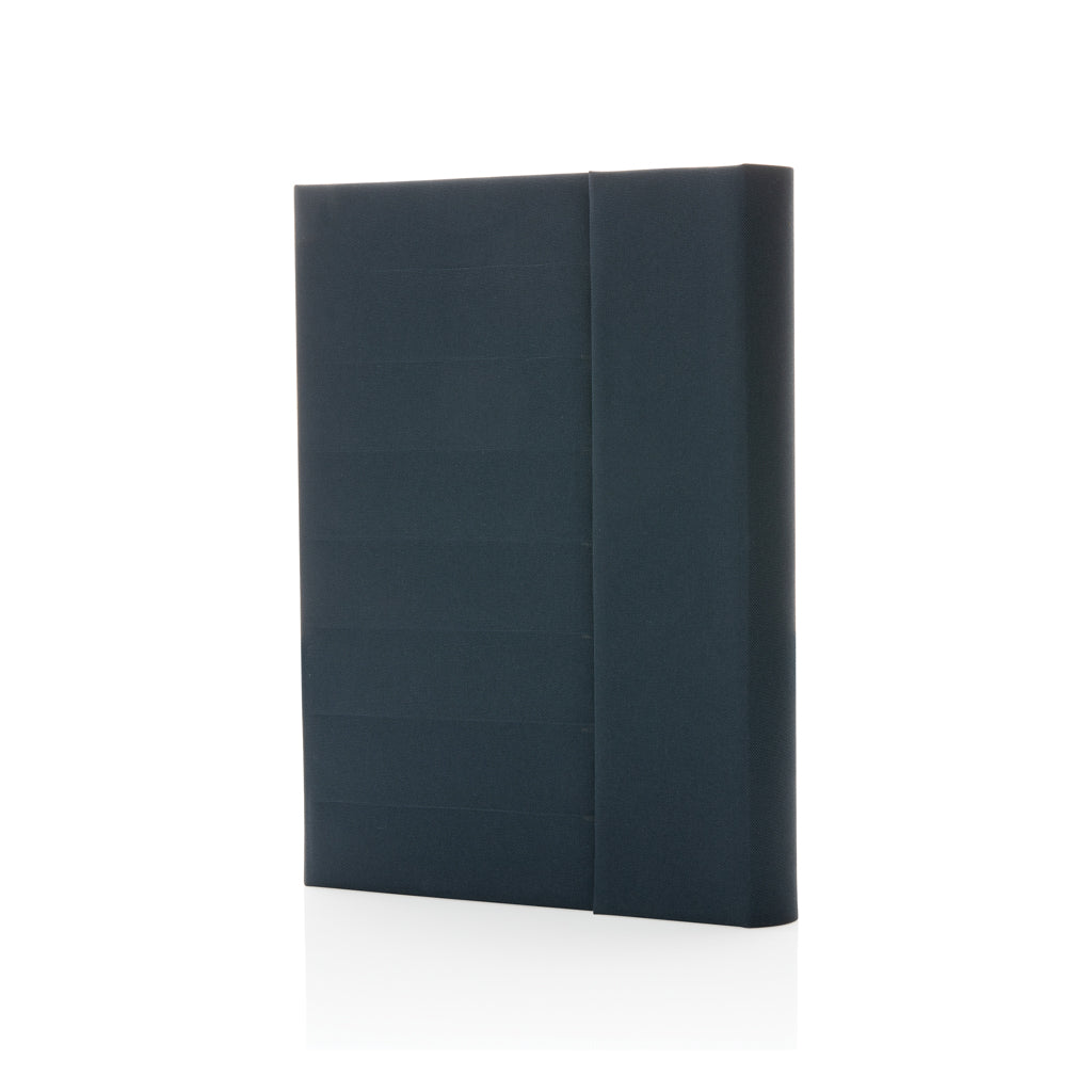 Impact Aware™ A5 notebook with magnetic closure - navy, rPET,Paper