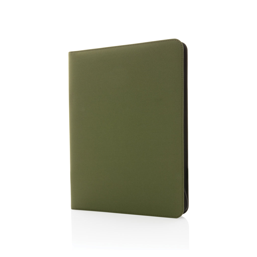 Impact Aware™ deluxe 300D tech portfolio with zipper - green, rPET,Paper
