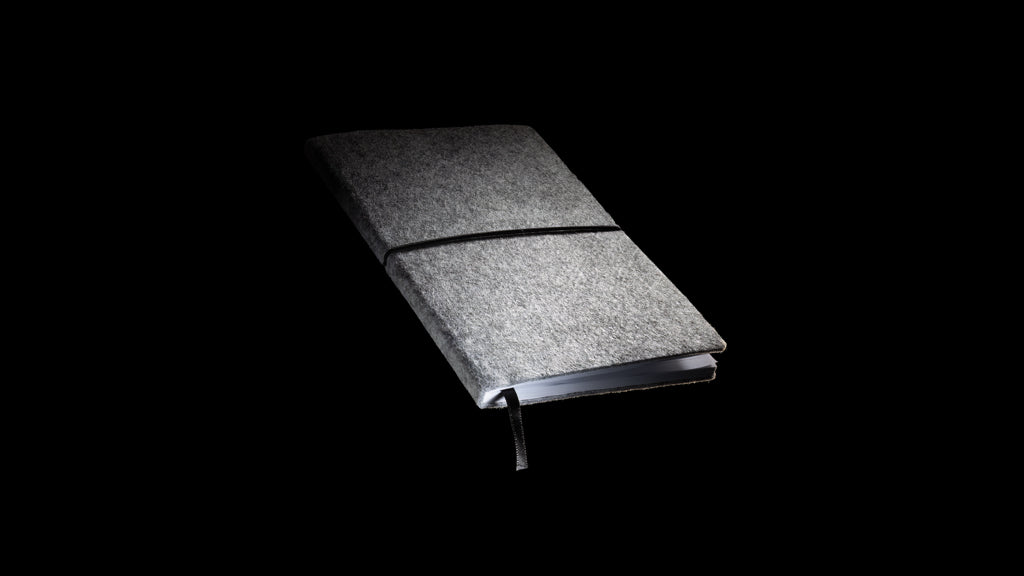 GRS certified recycled felt A5 softcover notebook