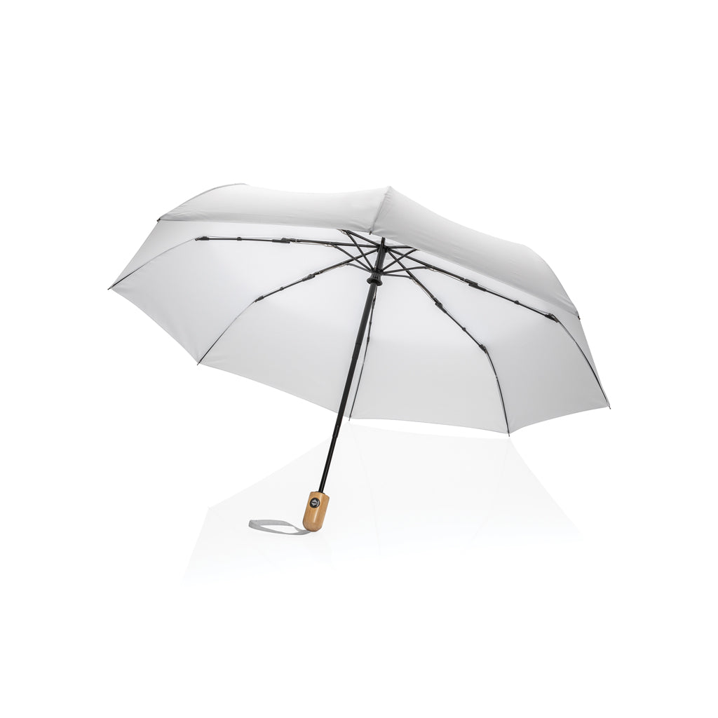21' Impact AWARE™ RPET 190T bamboo auto open/close umbrella