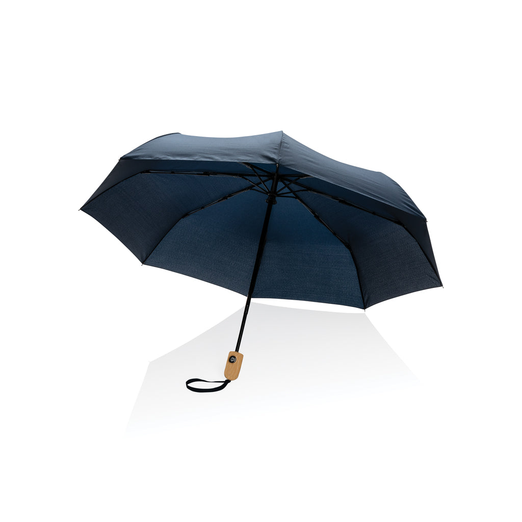 21' Impact AWARE™ RPET 190T bamboo auto open/close umbrella