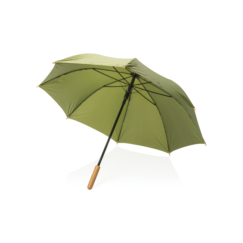 23' Impact AWARE™ RPET 190T auto open bamboo umbrella