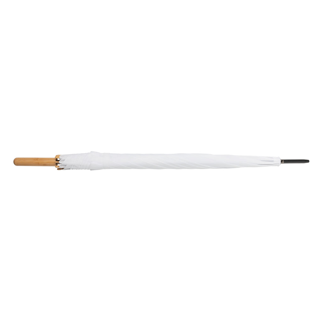 27" Impact AWARE™ RPET 190T auto open bamboo umbrella