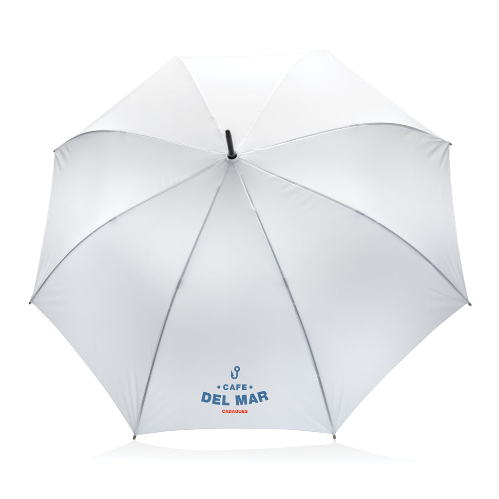 27" Impact AWARE™ RPET 190T auto open bamboo umbrella