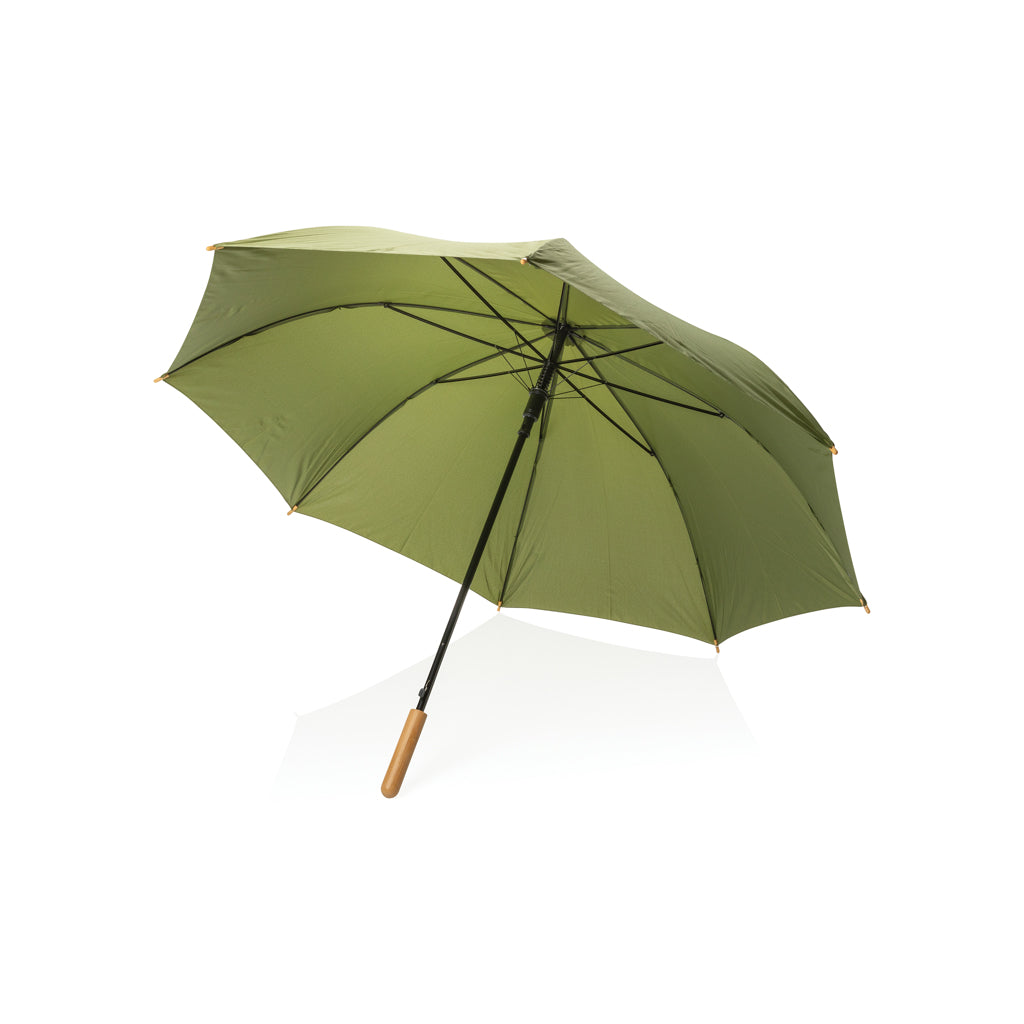 27' Impact AWARE™ RPET 190T auto open bamboo umbrella