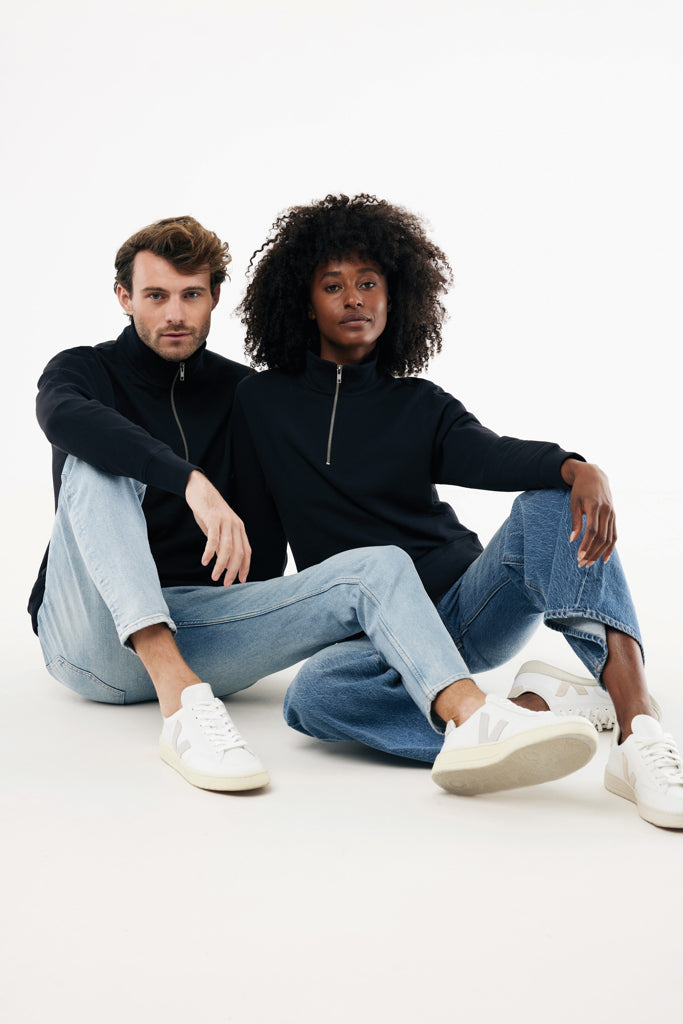 IQONIQ Elgon recycled cotton quarter zip sweater