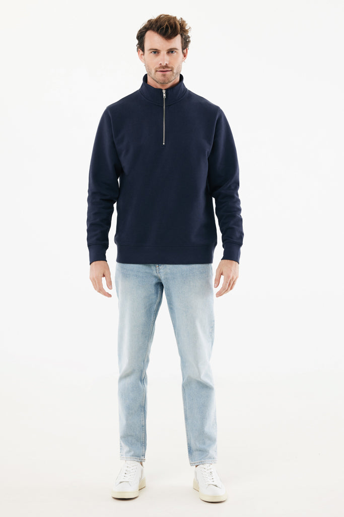 IQONIQ Elgon recycled cotton quarter zip sweater