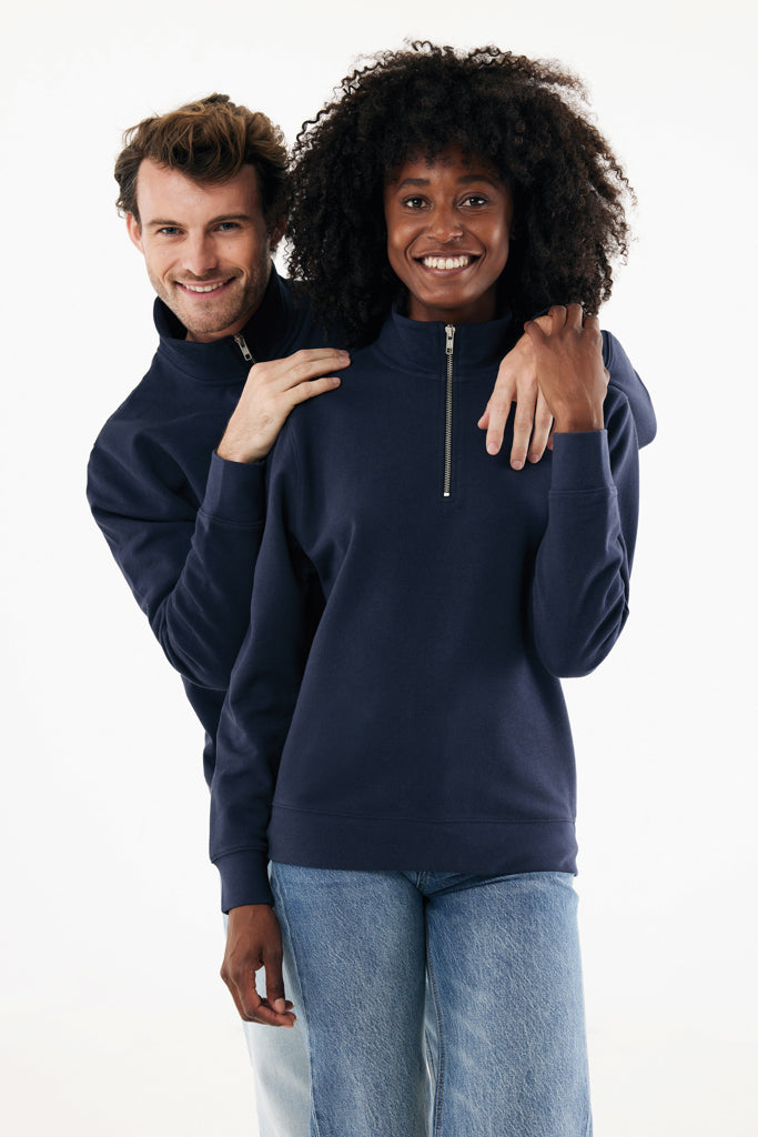 IQONIQ Elgon recycled cotton quarter zip sweater