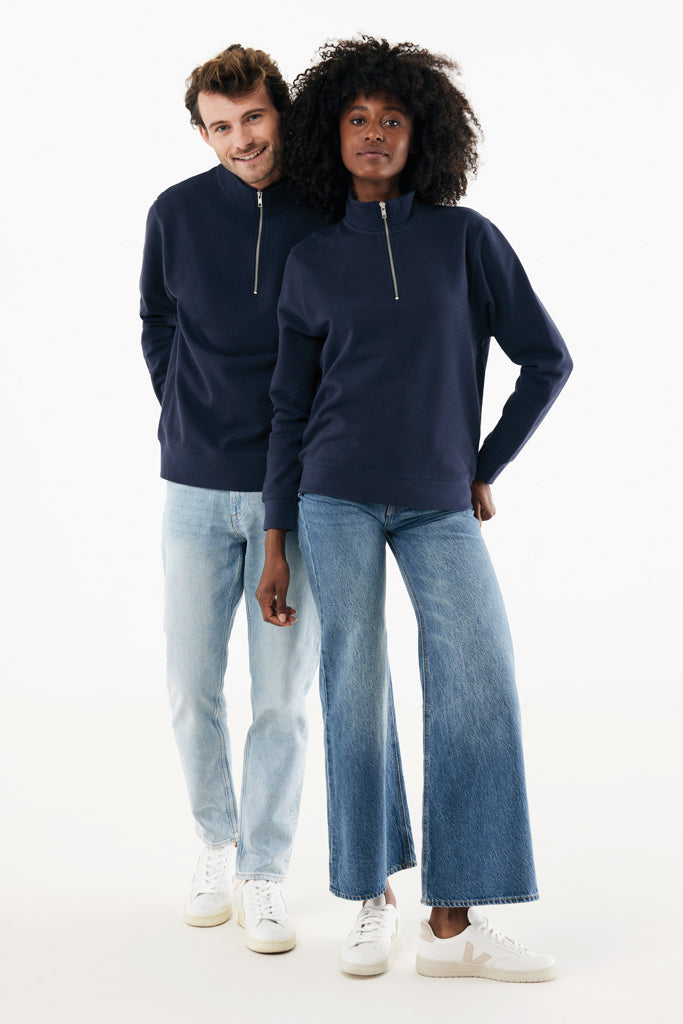 IQONIQ Elgon recycled cotton quarter zip sweater