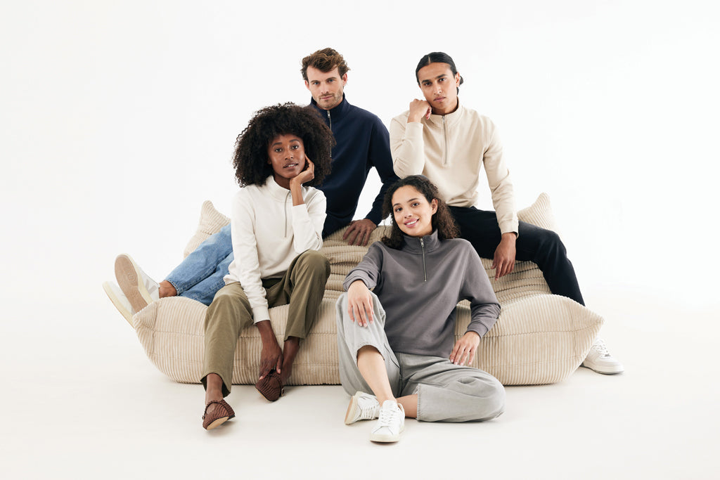 IQONIQ Elgon recycled cotton quarter zip sweater