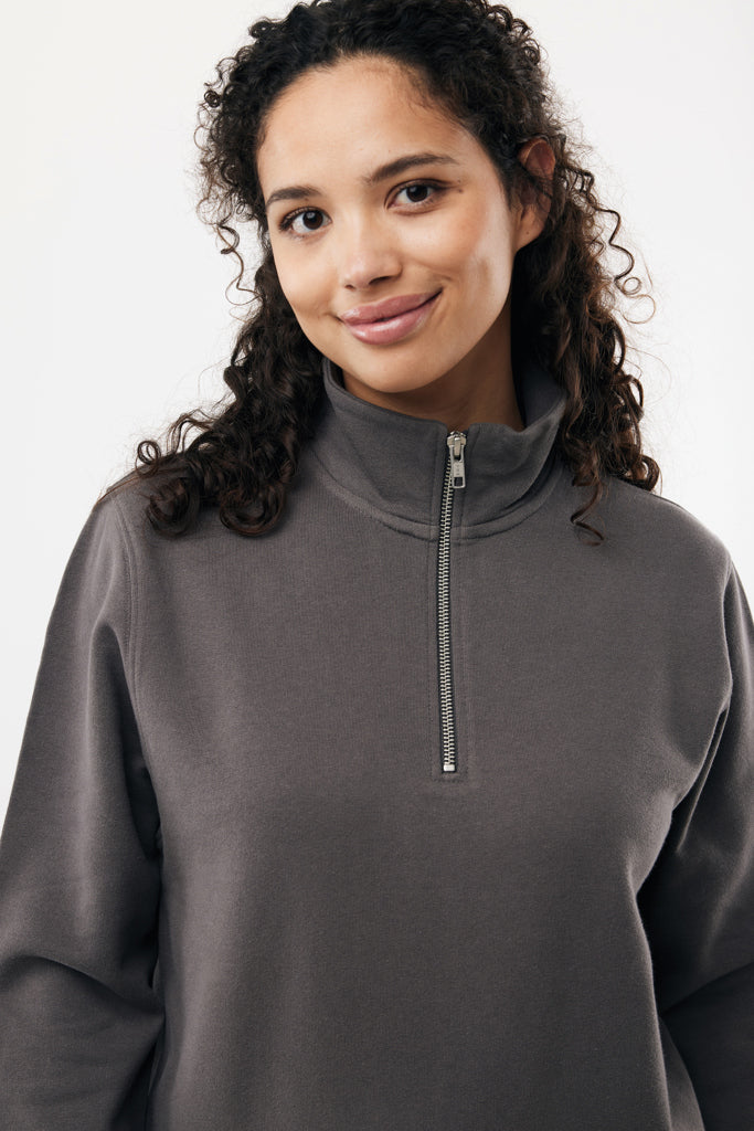 IQONIQ Elgon recycled cotton quarter zip sweater