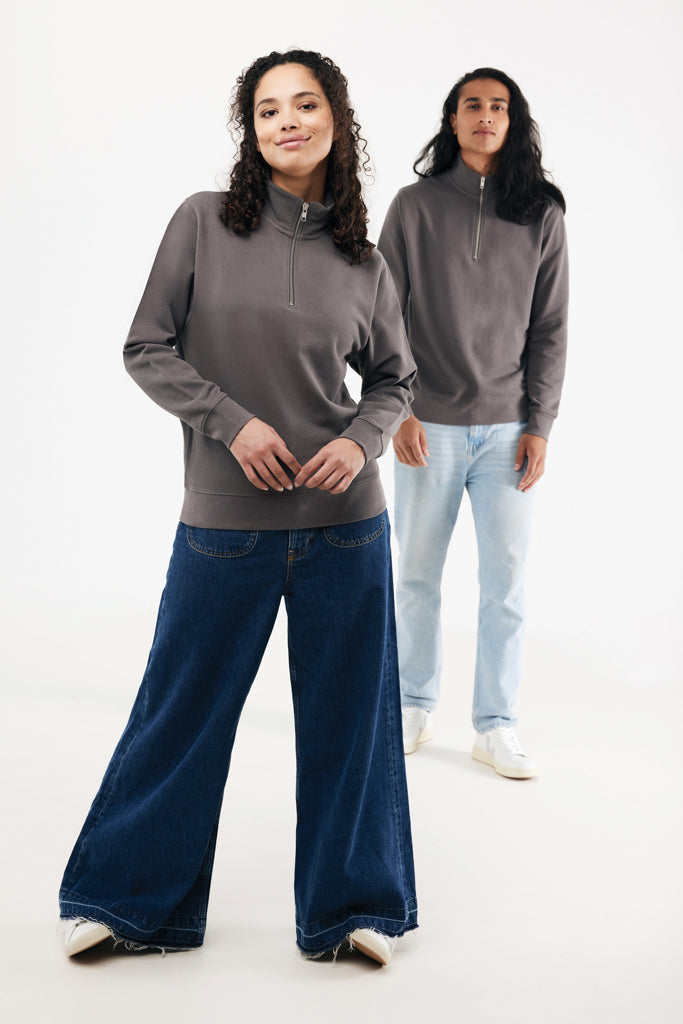 IQONIQ Elgon recycled cotton quarter zip sweater