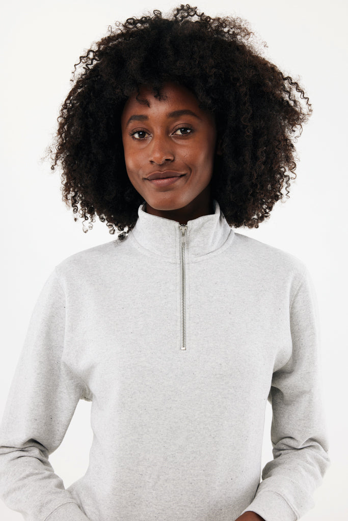 IQONIQ Elgon recycled cotton quarter zip sweater