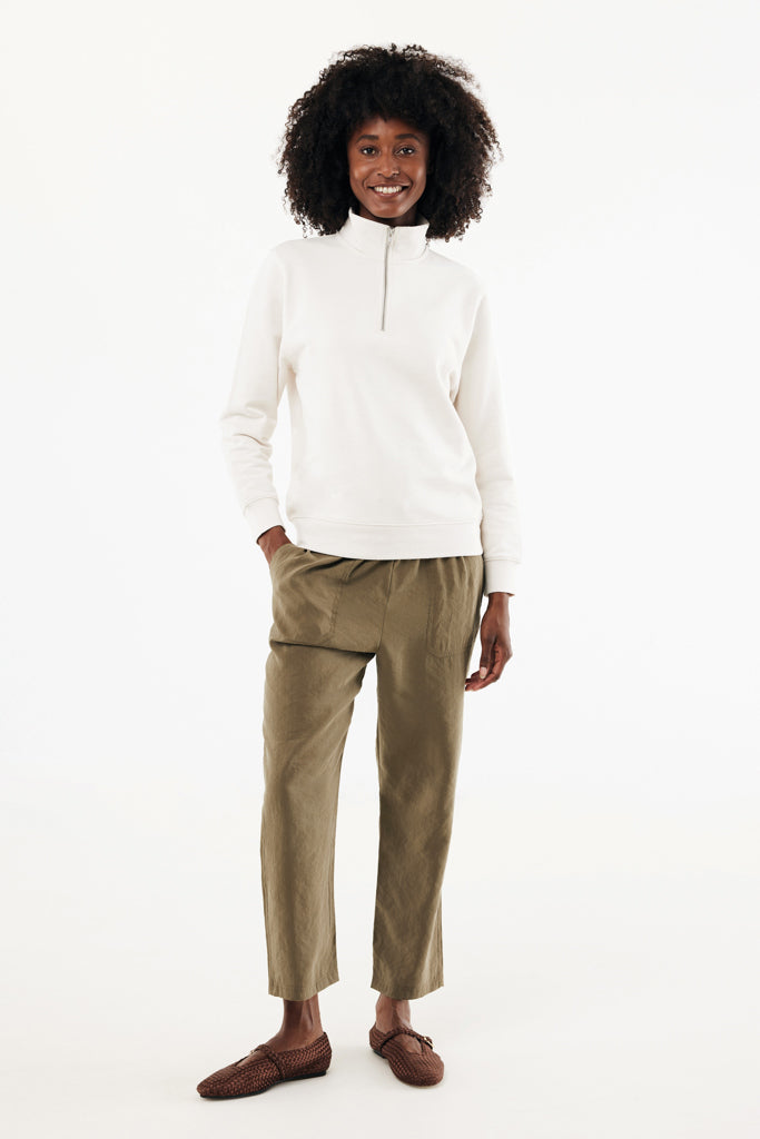 IQONIQ Elgon recycled cotton quarter zip sweater