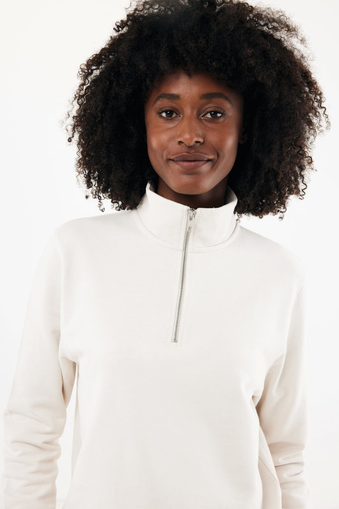IQONIQ Elgon recycled cotton quarter zip sweater