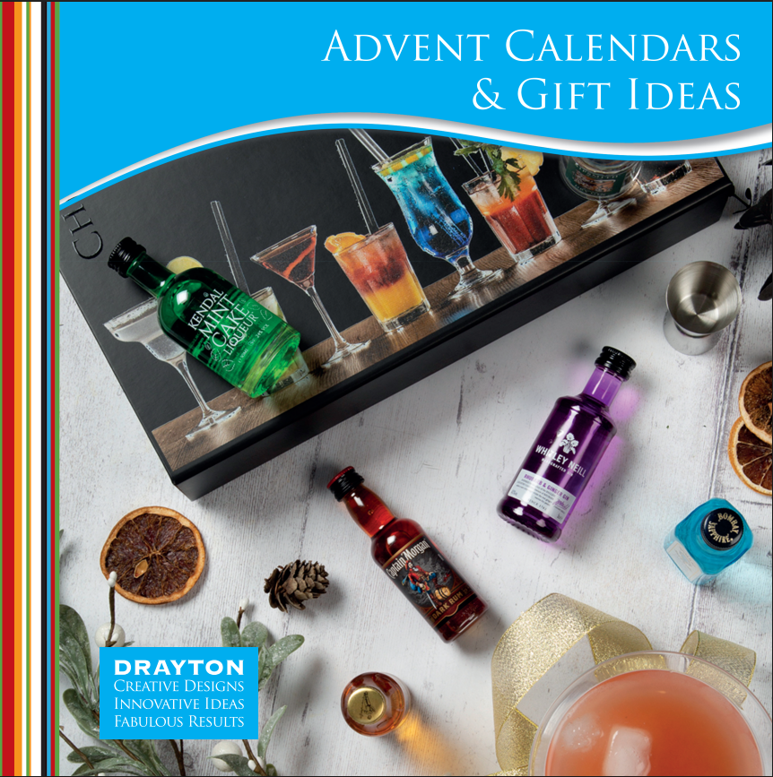 Drayton Advent Calendars & Gift Ideas book cover with cocktail-themed design