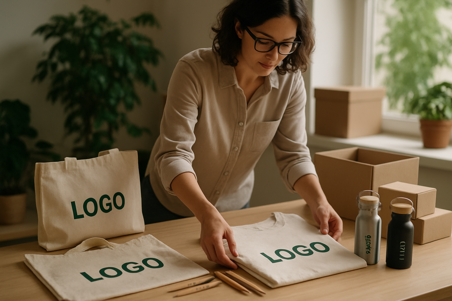Eco promotional products with recycled tote bags and refillable bottles — sustainable branding by Drayton